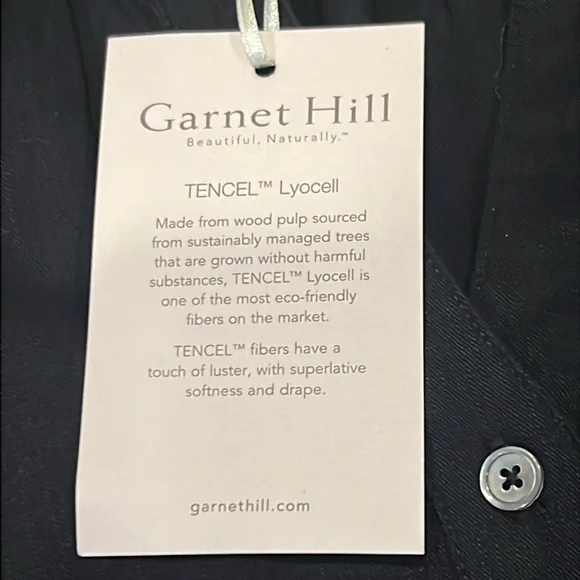 NWT Garnet Hill Lyocell Fabric Embroidered Boho Shirt Dress Size 4 Black - Picture 10 of 16